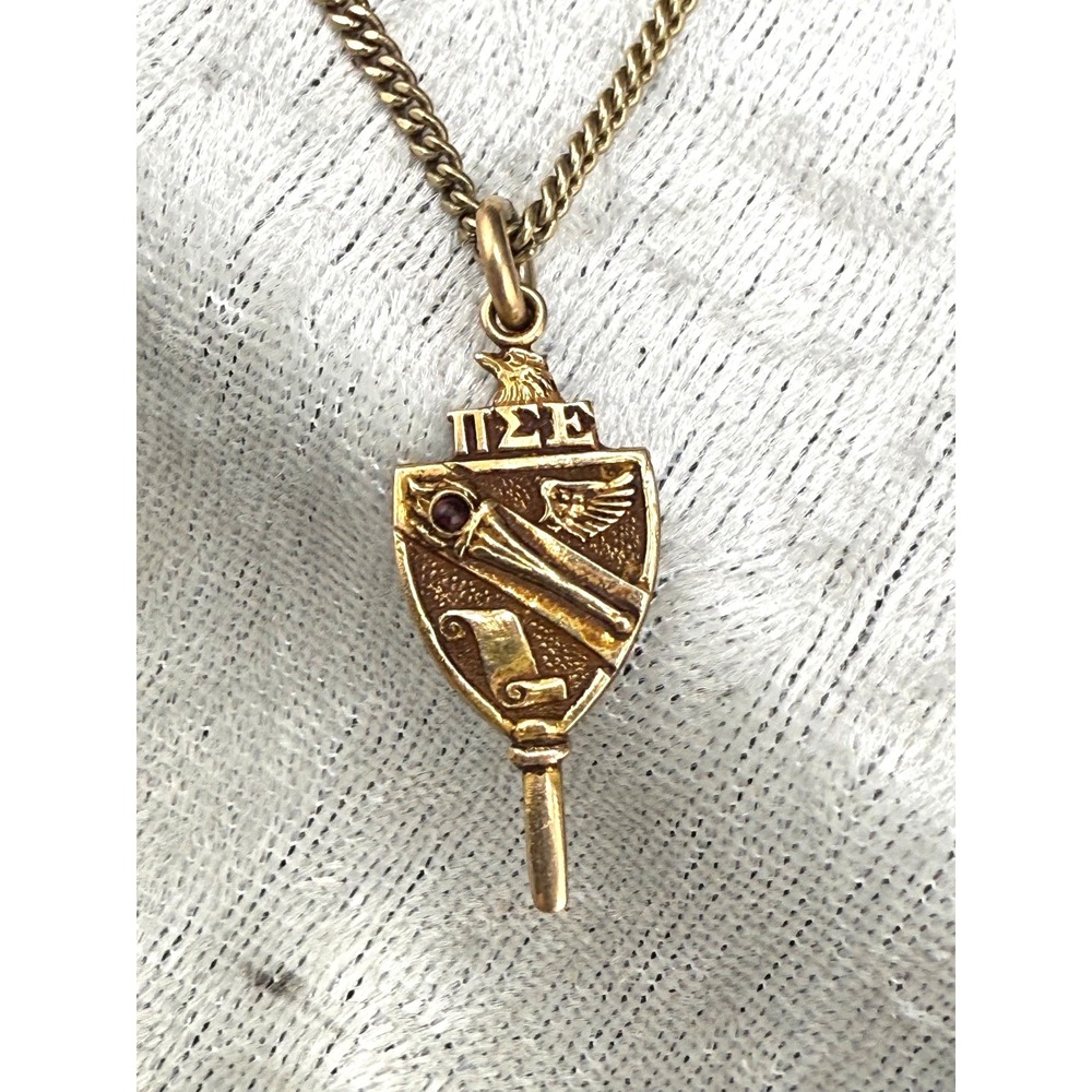 Vintage Fraternity Tie Tack 12K GF‎ Signed Anson Gold Tone Pi Tau Sigma